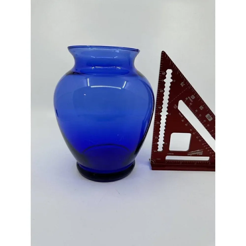 Unbranded Cobalt Blue Glass Vase Home Decor 6
